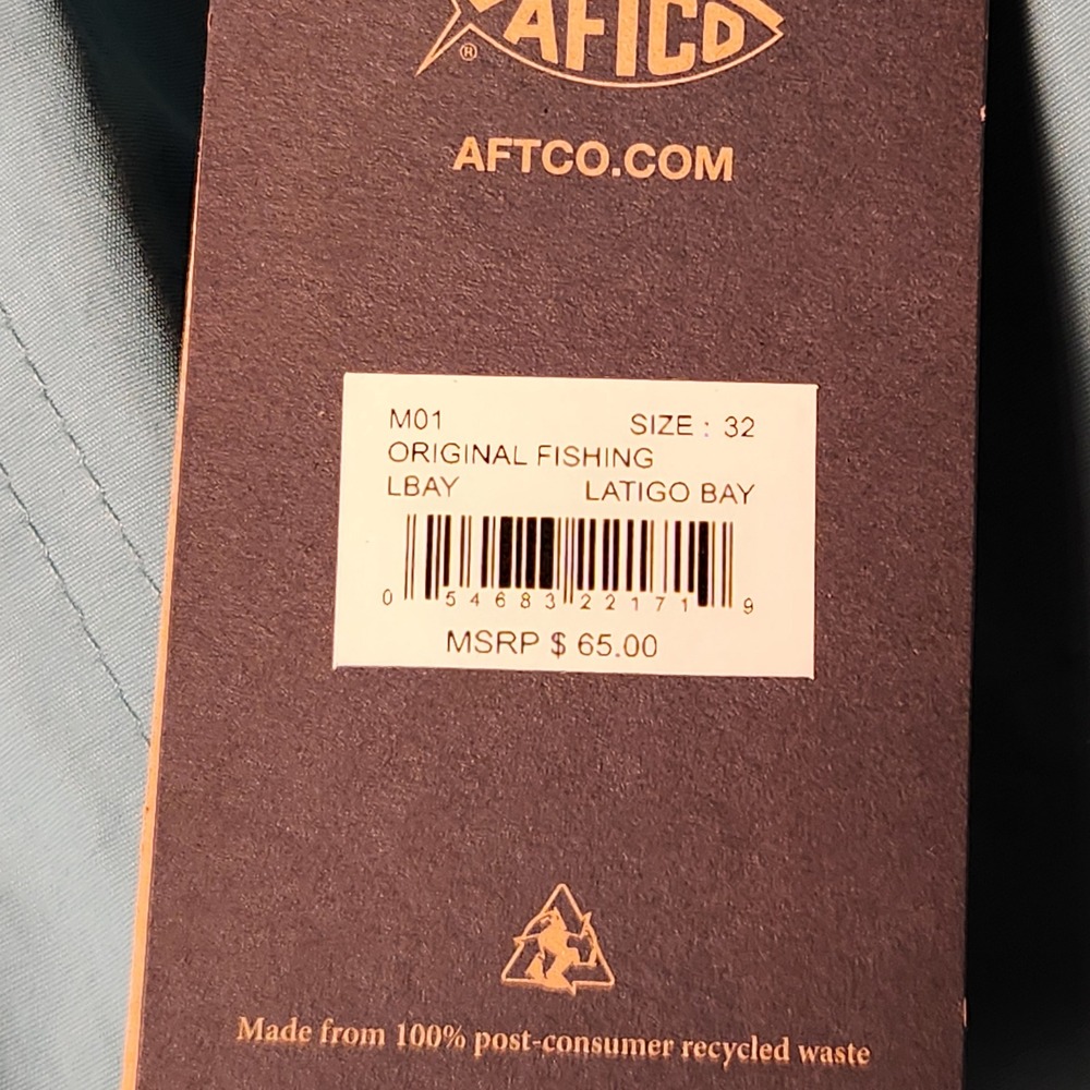 AFTCO Original Fishing Shorts Mens Blue M01 Supplex Nylon Cargo Water Shorts New - Picture 5 of 6